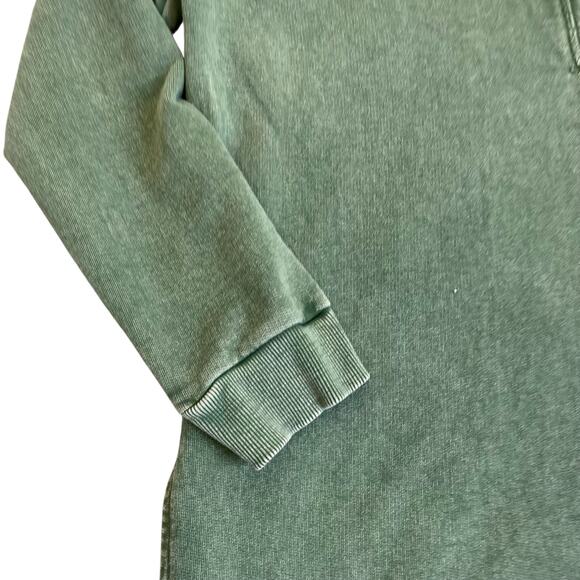 ANTHROPOLOGIE Pilcro Olive Green Terry Split Hem Tunic Top Distressed Cotton - Picture 10 of 16